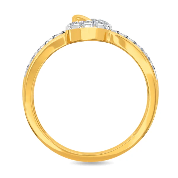 Intertwining Pattern Gold Lab Diamond Ring for Female - Image 3
