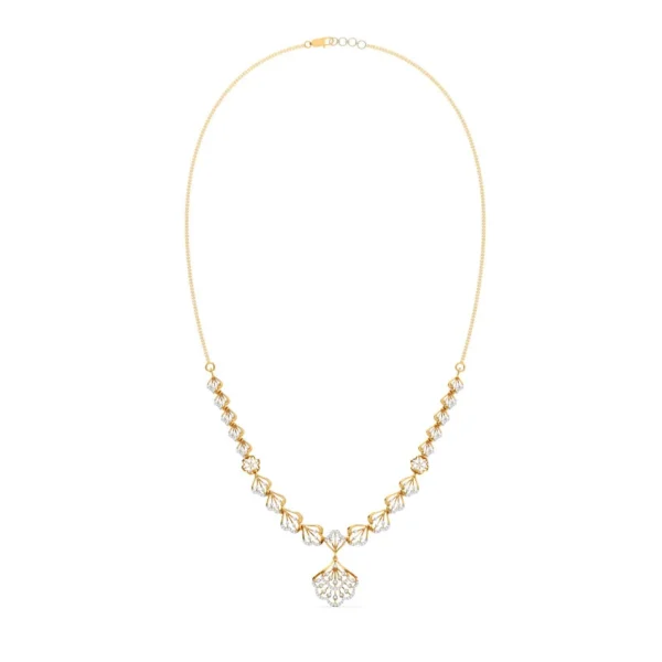 Intricate Floral Motifs Pattern Lab Diamond Necklace - Image 5