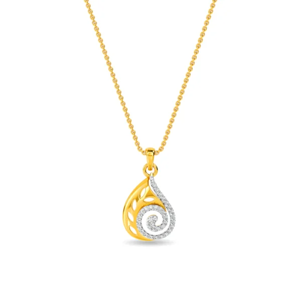 Intricate Golden Swirls Lab Diamond Pendant
