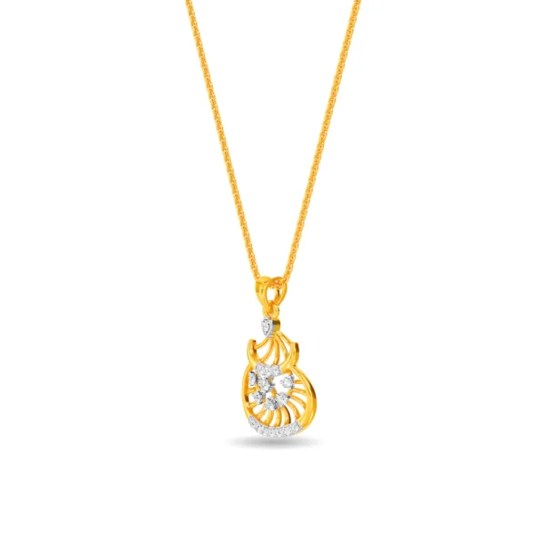 Intricate Sunburst Gold Lab Diamond Pendant - Image 4