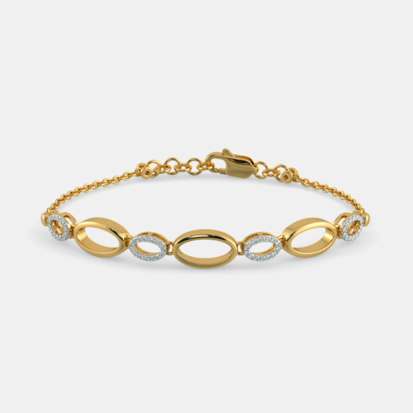 Oval Link Melody Gold Lab Grown Diamond Bracelet