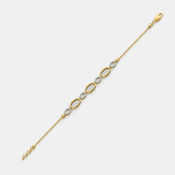 Oval Link Melody Gold Lab Grown Diamond Bracelet - Image 2