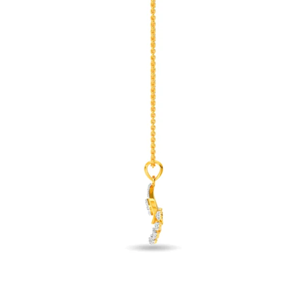 Peacock Feather Teardrop Gold Lab Diamond Pendant - Image 3