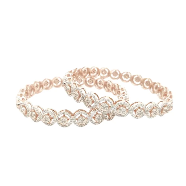Rose Gold Lab Diamond Interconnected Circles Bangles