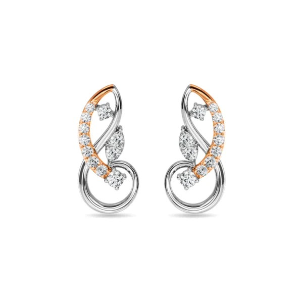 Gold Lab Diamond Interlocking Loops Earrings - Image 4