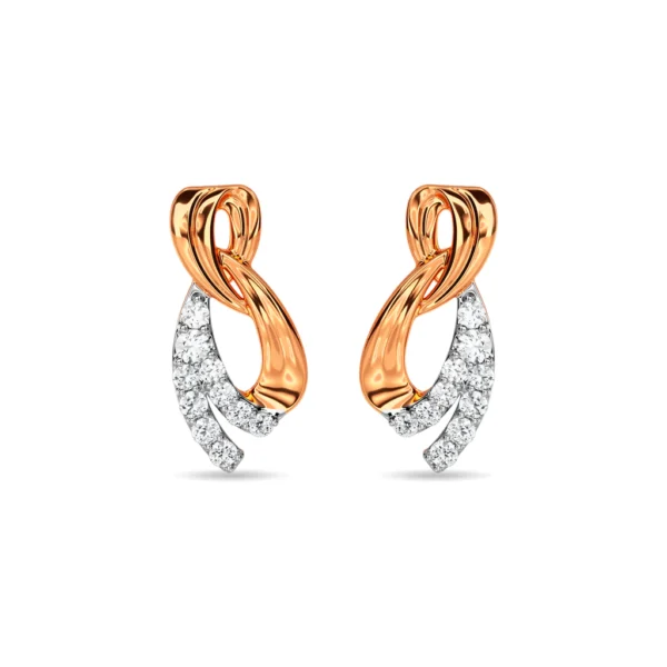 Smooth Golden Curves Lab Diamond Earrings - Image 4
