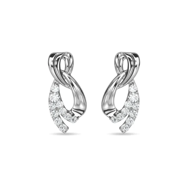 Smooth Golden Curves Lab Diamond Earrings - Image 3