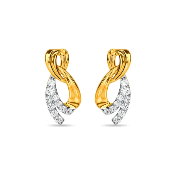 Smooth Golden Curves Lab Diamond Earrings