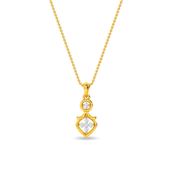 Spade Design Gold Lab Diamond Studded Pendant