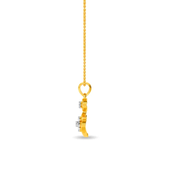 Spade Design Gold Lab Diamond Studded Pendant - Image 3