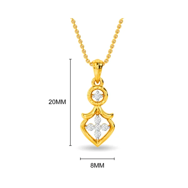 Spade Design Gold Lab Diamond Studded Pendant - Image 2