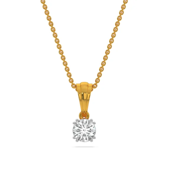 Sparkling Solitaire Lab Diamond Gold Pendant