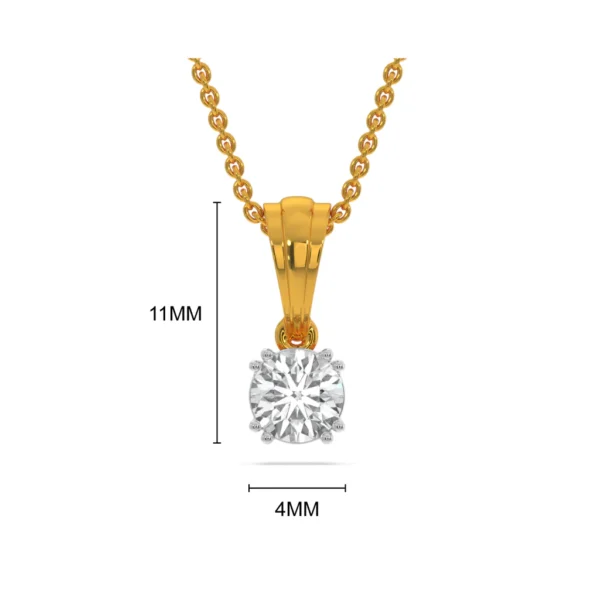 Sparkling Solitaire Lab Diamond Gold Pendant - Image 2