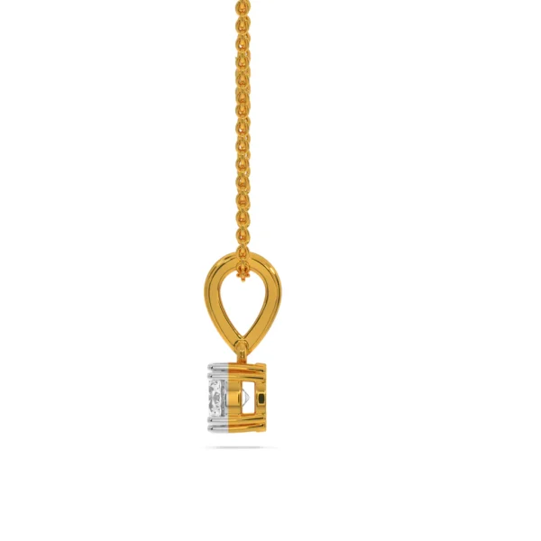 Sparkling Solitaire Lab Diamond Gold Pendant - Image 4