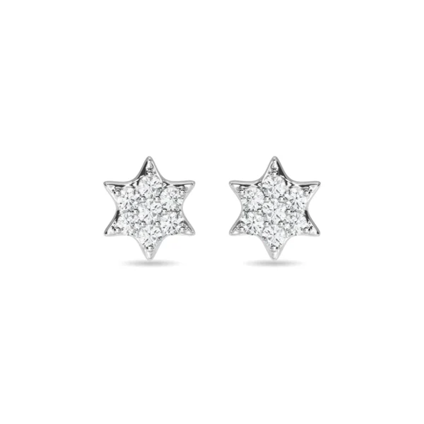 Star Shaped Gold Lab Diamond Stud Earrings - Image 2