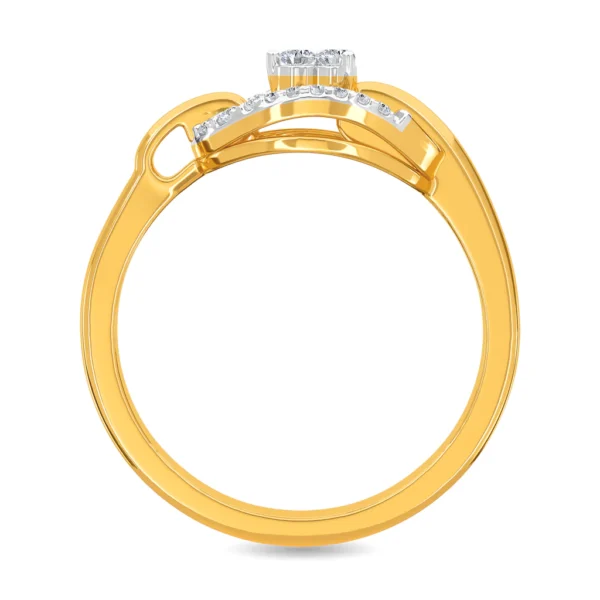 Swirling Gold Lab Diamond-Studded Engagement Ring - Image 4