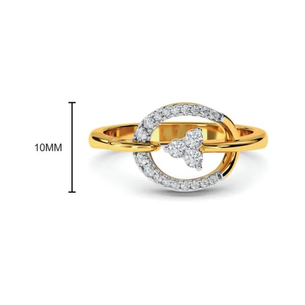 Swirling Gold Lab Diamond-Studded Engagement Ring - Image 3