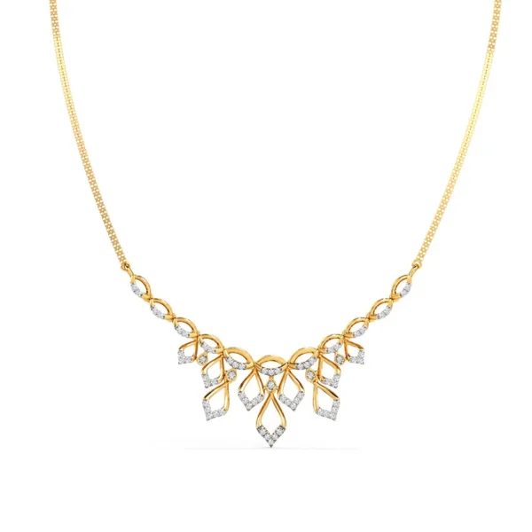 Symmetrical Golden Loops Lab Diamond Necklace for Her