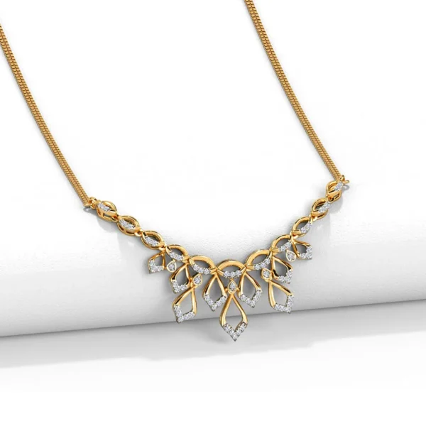 Symmetrical Golden Loops Lab Diamond Necklace for Her - Image 5