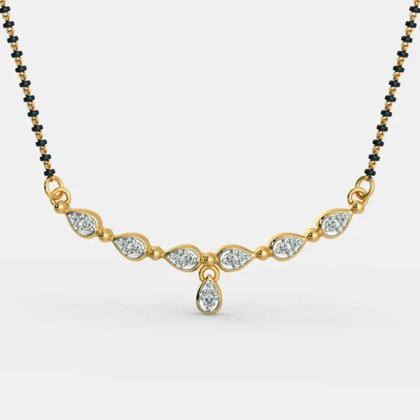 Teardrop-Shaped Diamond Mangalsutra Pendant