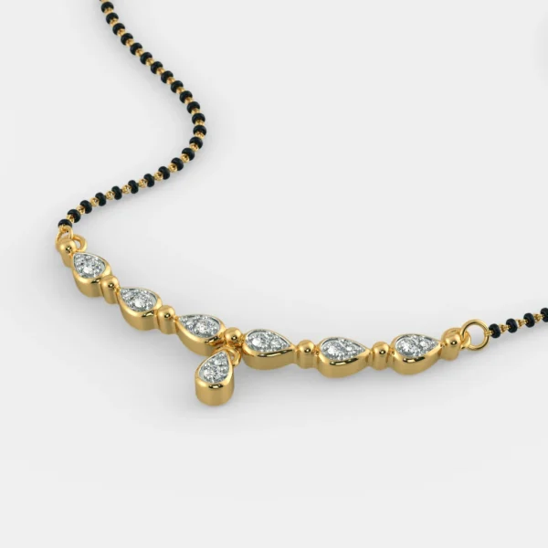 Teardrop-Shaped Diamond Mangalsutra Pendant - Image 4