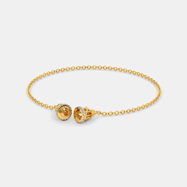 Textured Gold Lab Diamond Bracelet For Her - Image 2