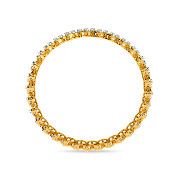 The Symmetrical Design Gold Diamond Bangles - Image 3