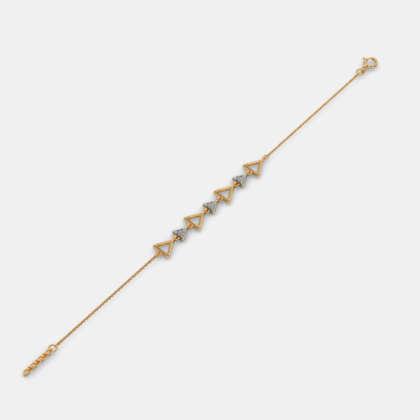 Triangular Charms Gold Lab Diamond Bracelet - Image 2