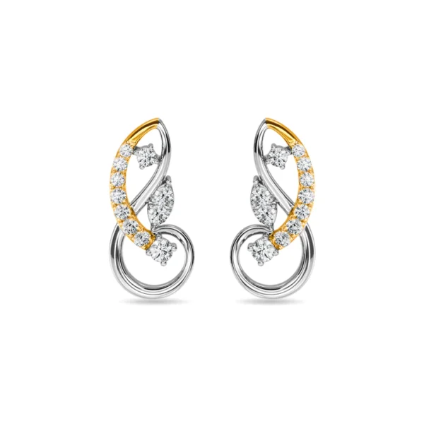 Gold Lab Diamond Interlocking Loops Earrings