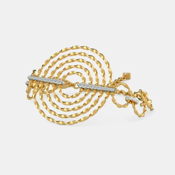 Elegant Gold Lab Diamond Spiral Bracelet - Image 3
