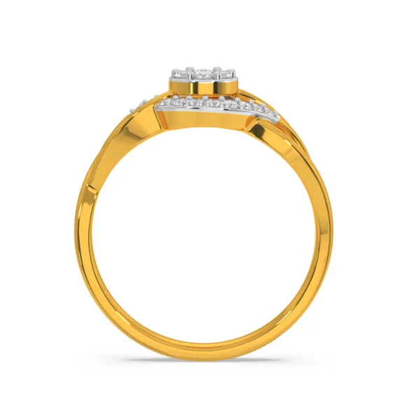 Eye-Shaped Gold Lab Diamond Engagement Ring - Image 6