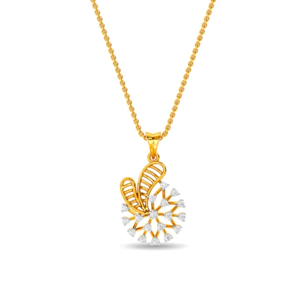 Floral Bloom Gold Lab Diamond Pendant