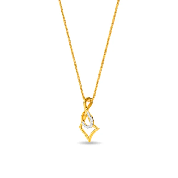 Geometric Shapes Interlocking Gold Lab Diamond Pendant - Image 3