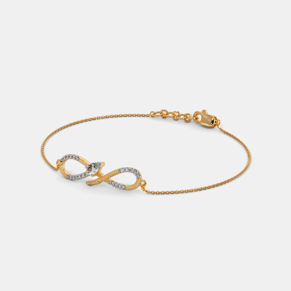 Gold Lab Grown Diamond Anaconda Bracelet - Image 2
