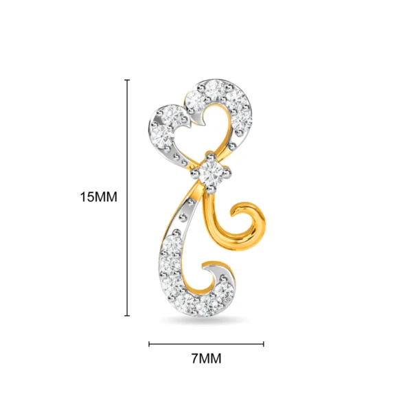 Gold Diamond Heart Swirl Elegance Earrings - Image 5