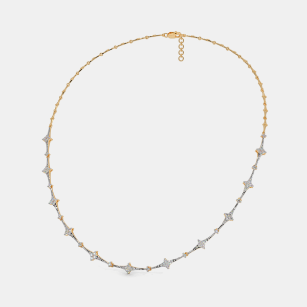 Gold Lab Diamond High Mount Collar Necklace - Image 2