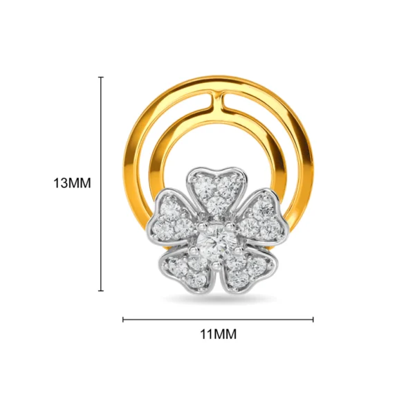 Gold Diamond Radiant Blossom Earrings - Image 5