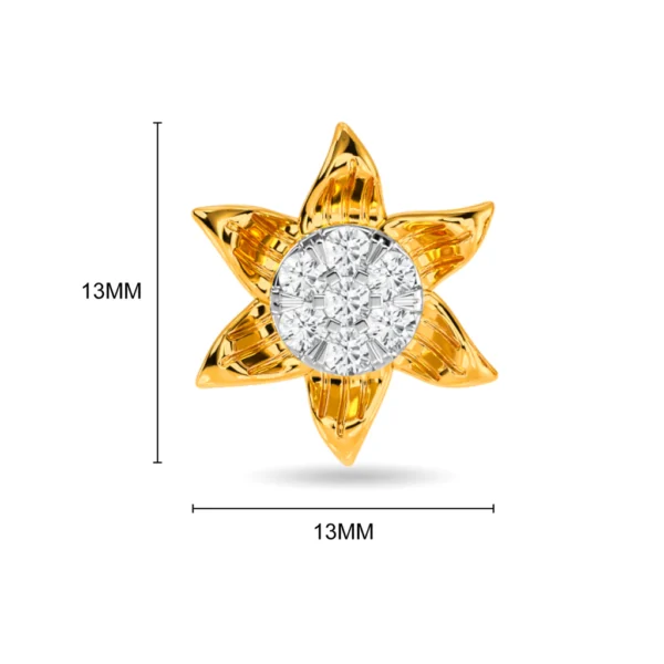 Gold Diamond Star-Shaped Motif Earrings - Image 6