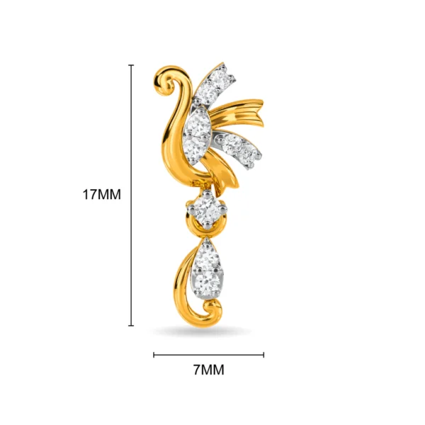 Gold Lab Diamond Swan Drop Earrings - Image 5