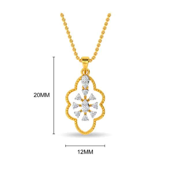 Golden Clover Blossom Lab Diamond Pendant - Image 2