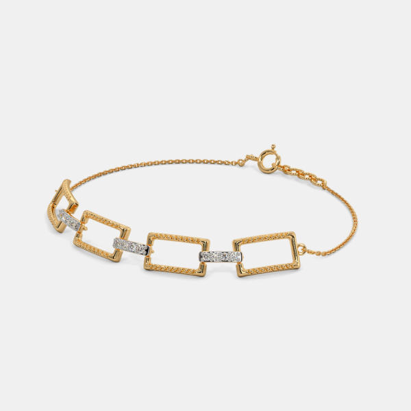 Heron Chain Gold Lab Grown Diamond Bracelet - Image 2