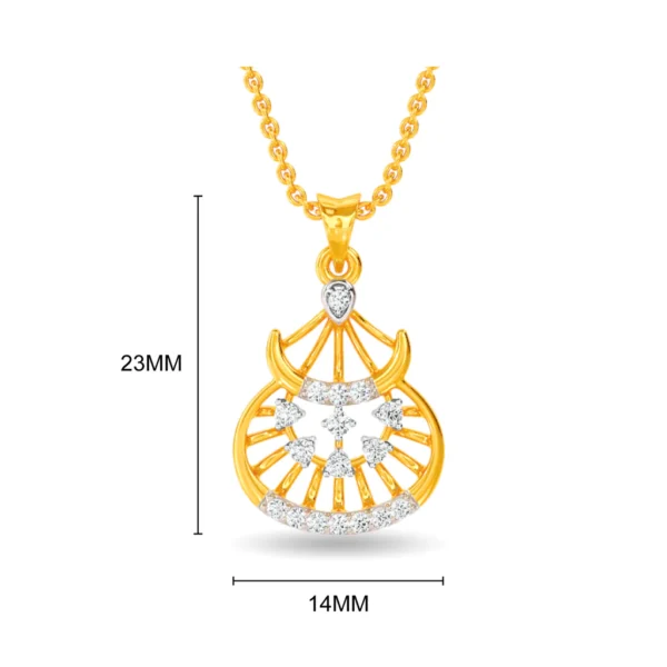 Intricate Sunburst Gold Lab Diamond Pendant - Image 2