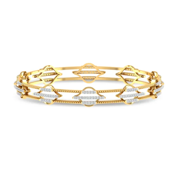 Nature's Elegance: Gold Diamond studded Bangles