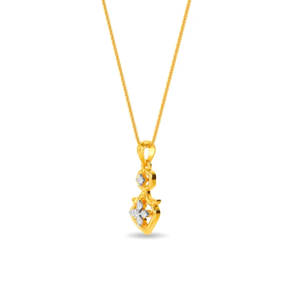 Spade Design Gold Lab Diamond Studded Pendant - Image 4
