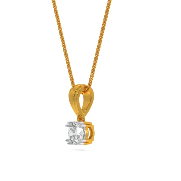 Sparkling Solitaire Lab Diamond Gold Pendant - Image 3
