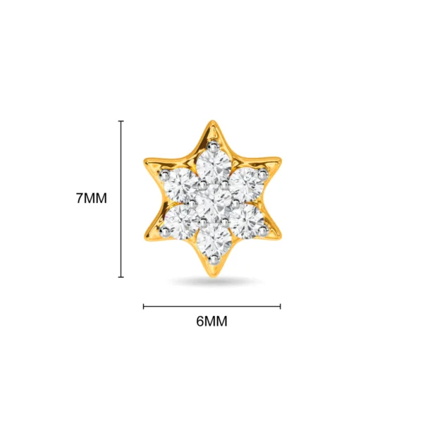 Star Shaped Gold Lab Diamond Stud Earrings - Image 5
