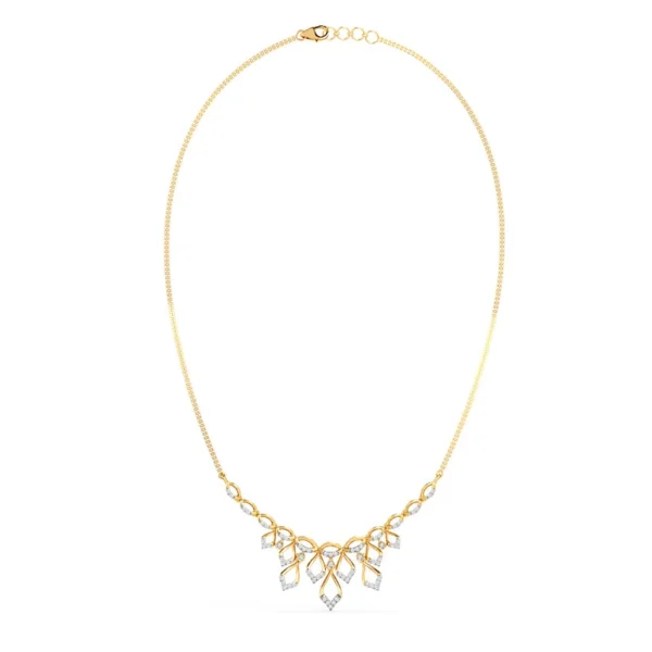 Symmetrical Golden Loops Lab Diamond Necklace for Her - Image 3