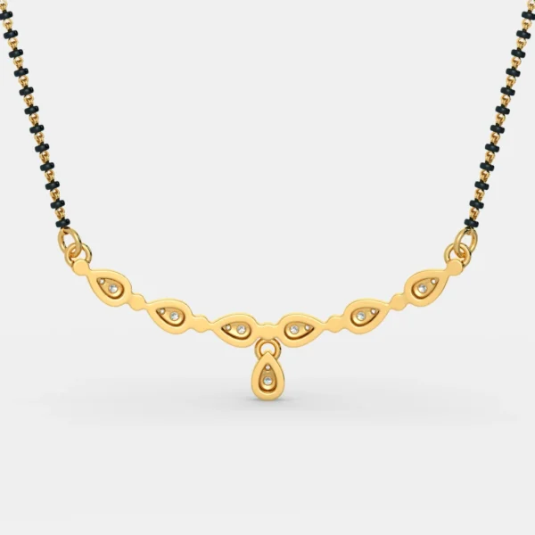 Teardrop-Shaped Diamond Mangalsutra Pendant - Image 5