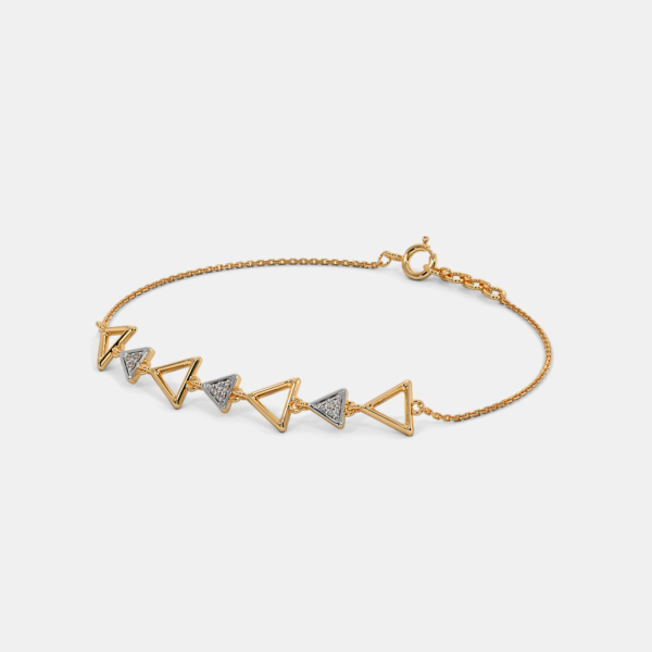 Triangular Charms Gold Lab Diamond Bracelet