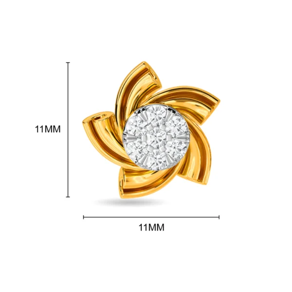 Gold Blossom Lab Diamond Cluster Earrings - Image 3